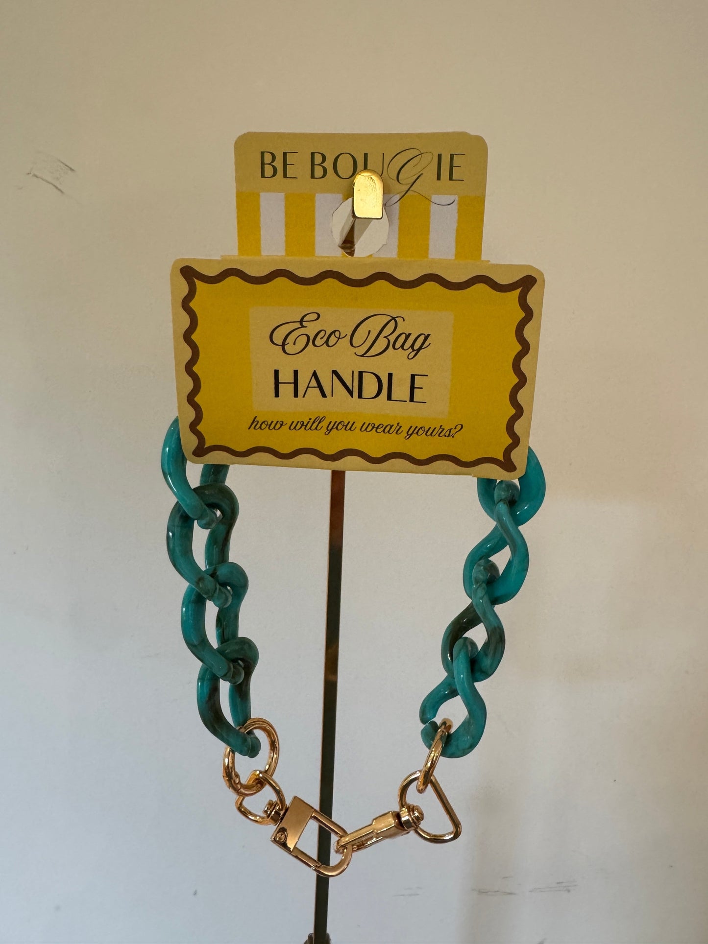 Turquoise Acrylic Handle for your Eco Bag image 3