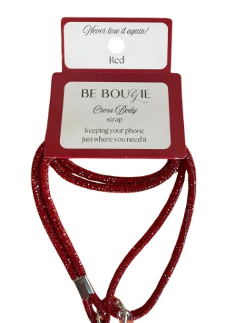 Cross Body Phone Strap - Red Sparkly