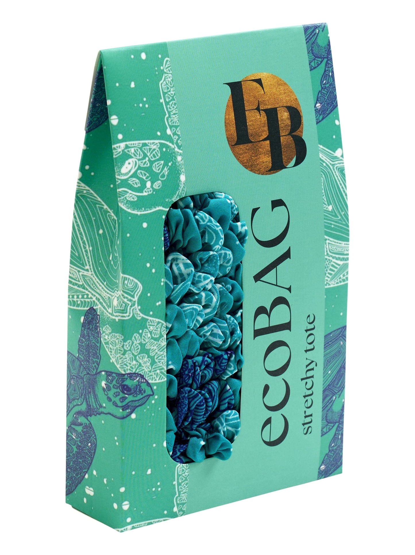 Tote Bag Blue Ocean Turtle Sustainable Stretchy Eco Shopper