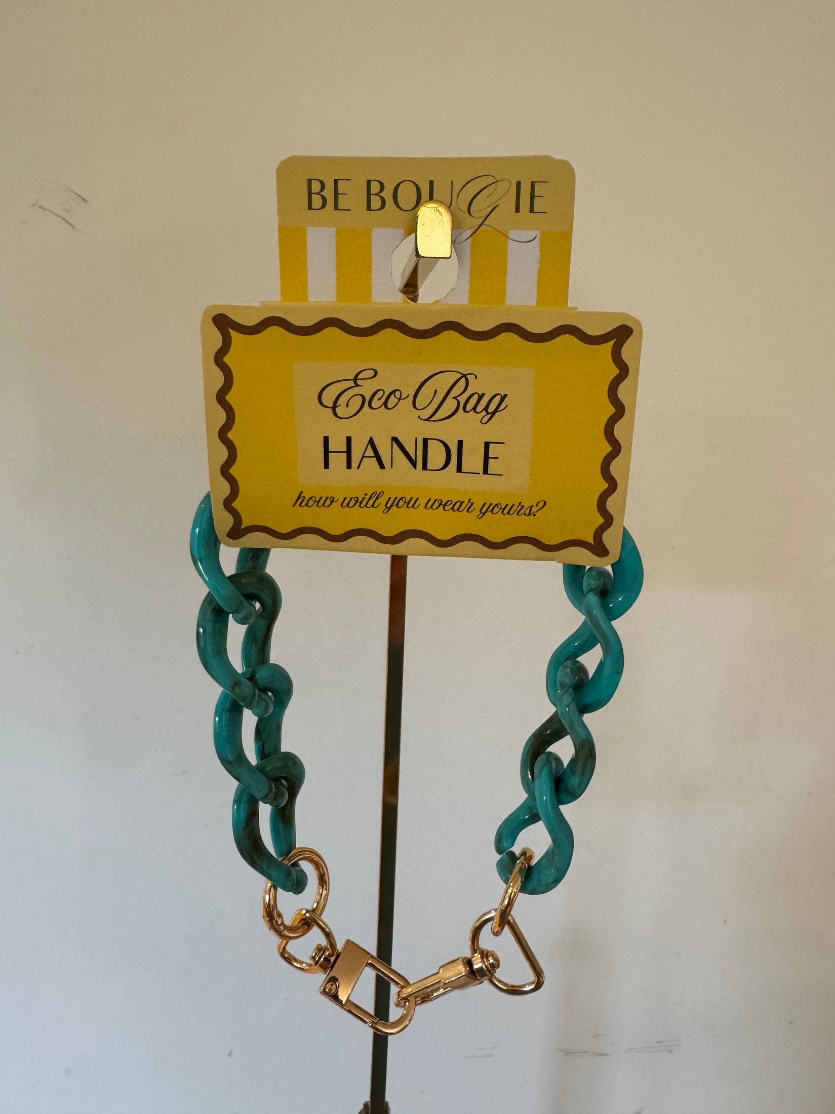 Turquoise Acrylic Handle for your Eco Bag image 3