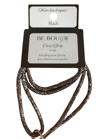 Cross Body Mobile Phone Strap - Black Sparkly