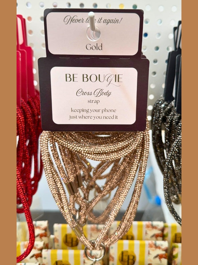 Cross Body Phone Strap - Gold Sparkly