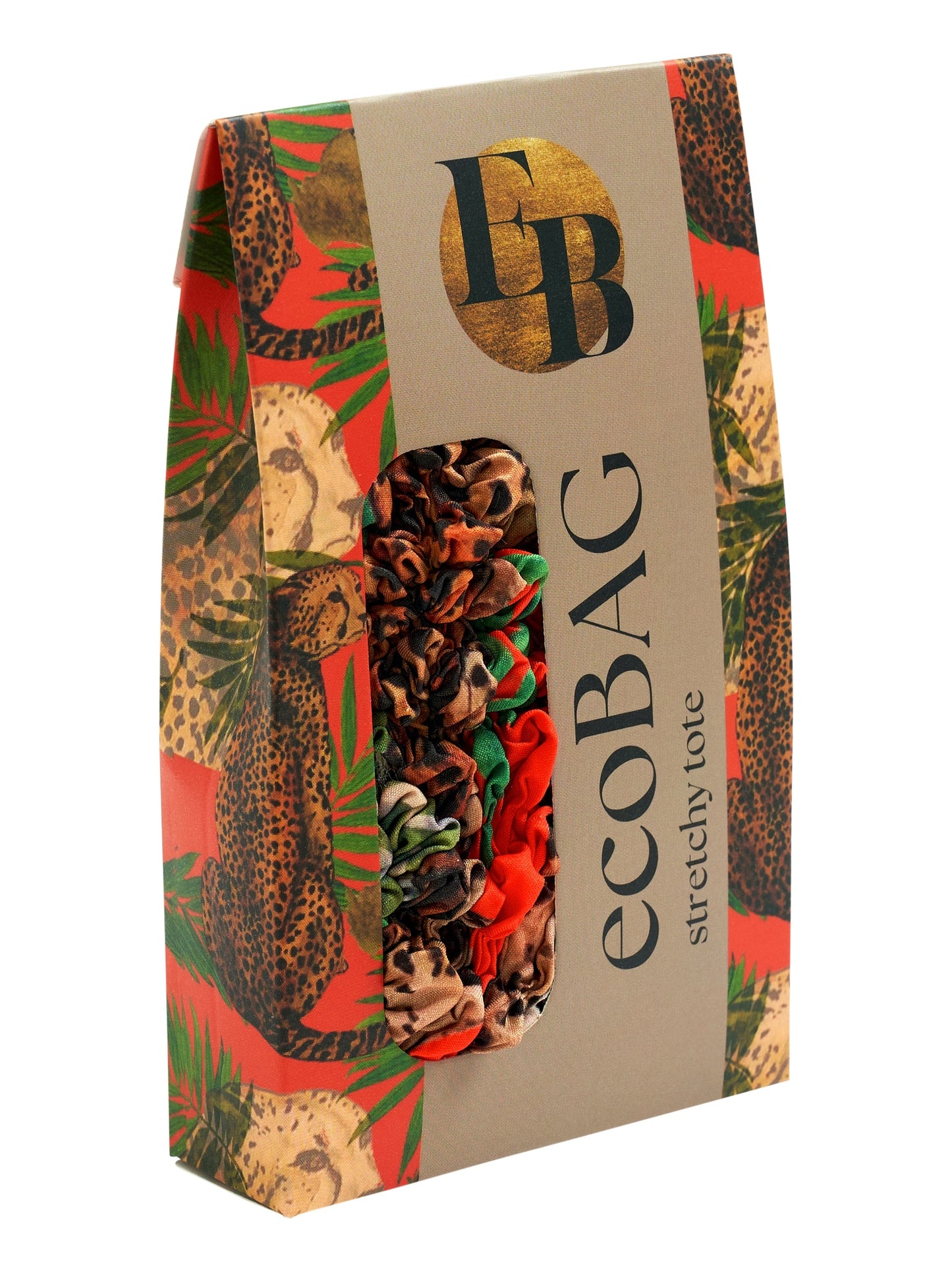 Leopard and Palm Sustainable Stretchy Tote Bag