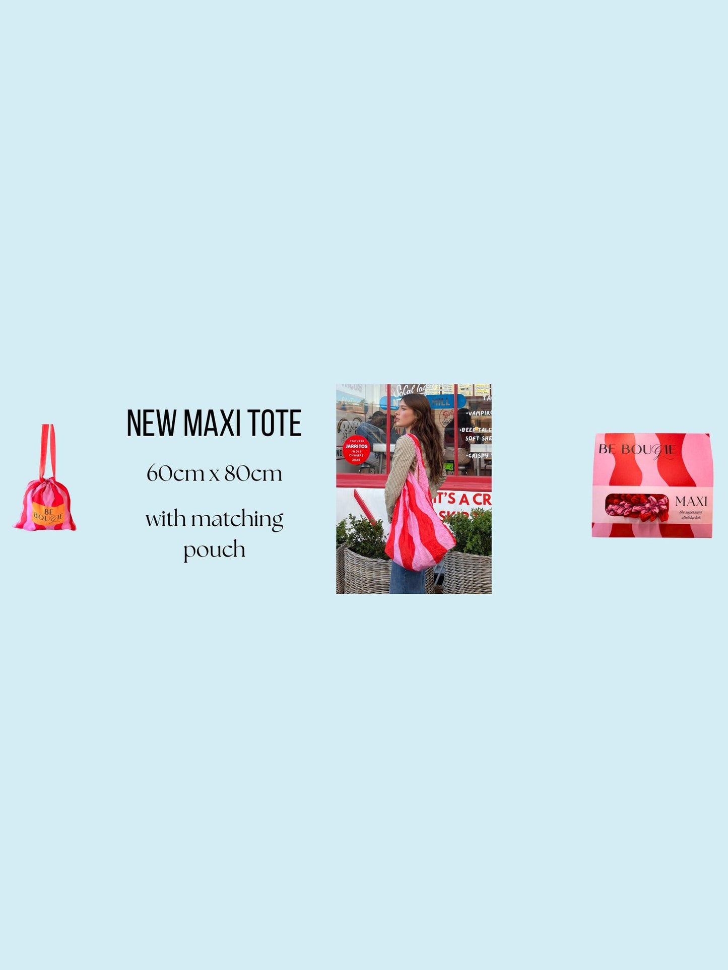 New MAXI Matisse Does Pink Stretchy Tote