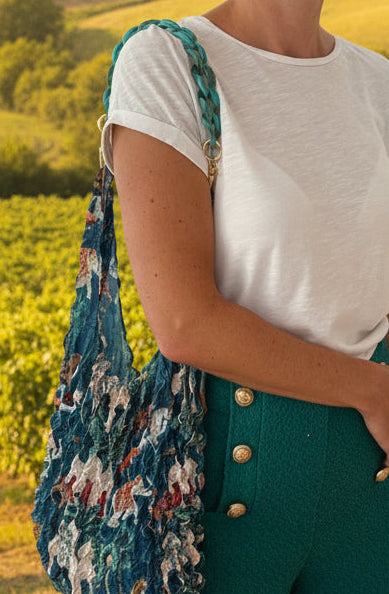 Turquoise Acrylic Handle for your Eco Bag image removable 