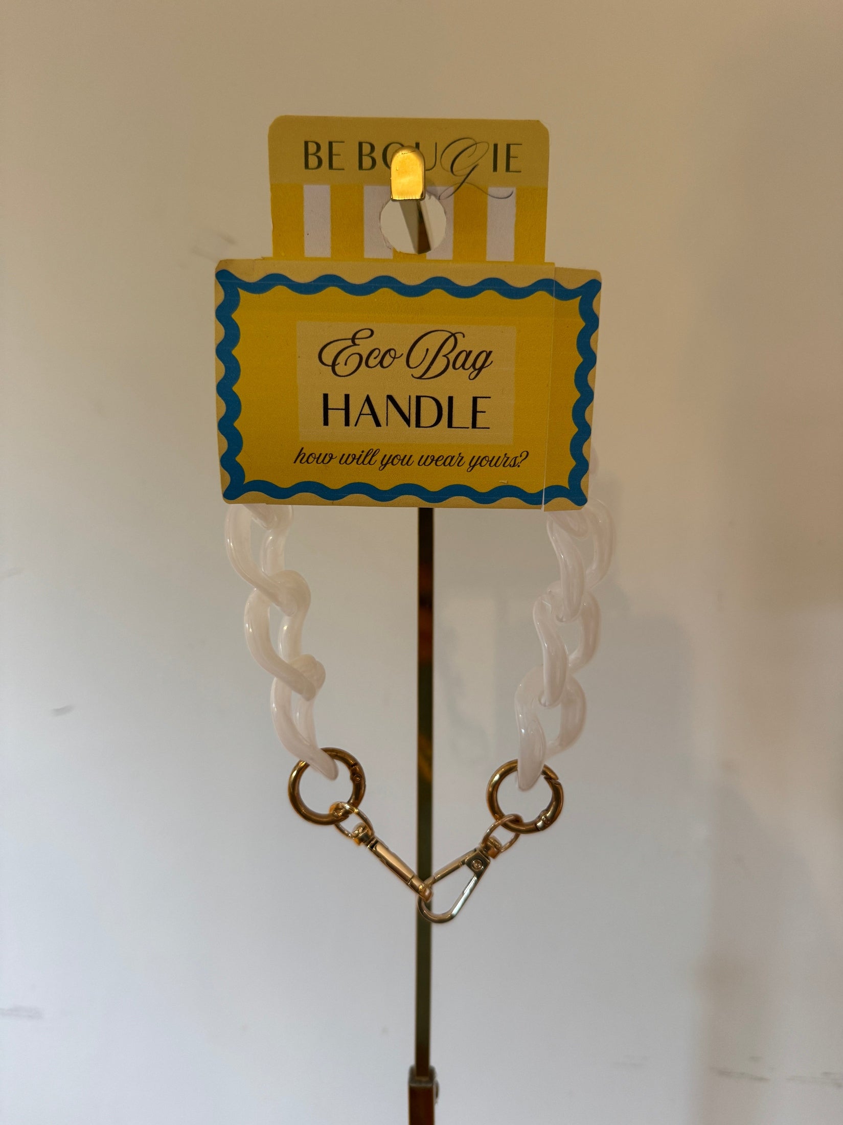 White Acrylic Handle for your Eco Bag image 2