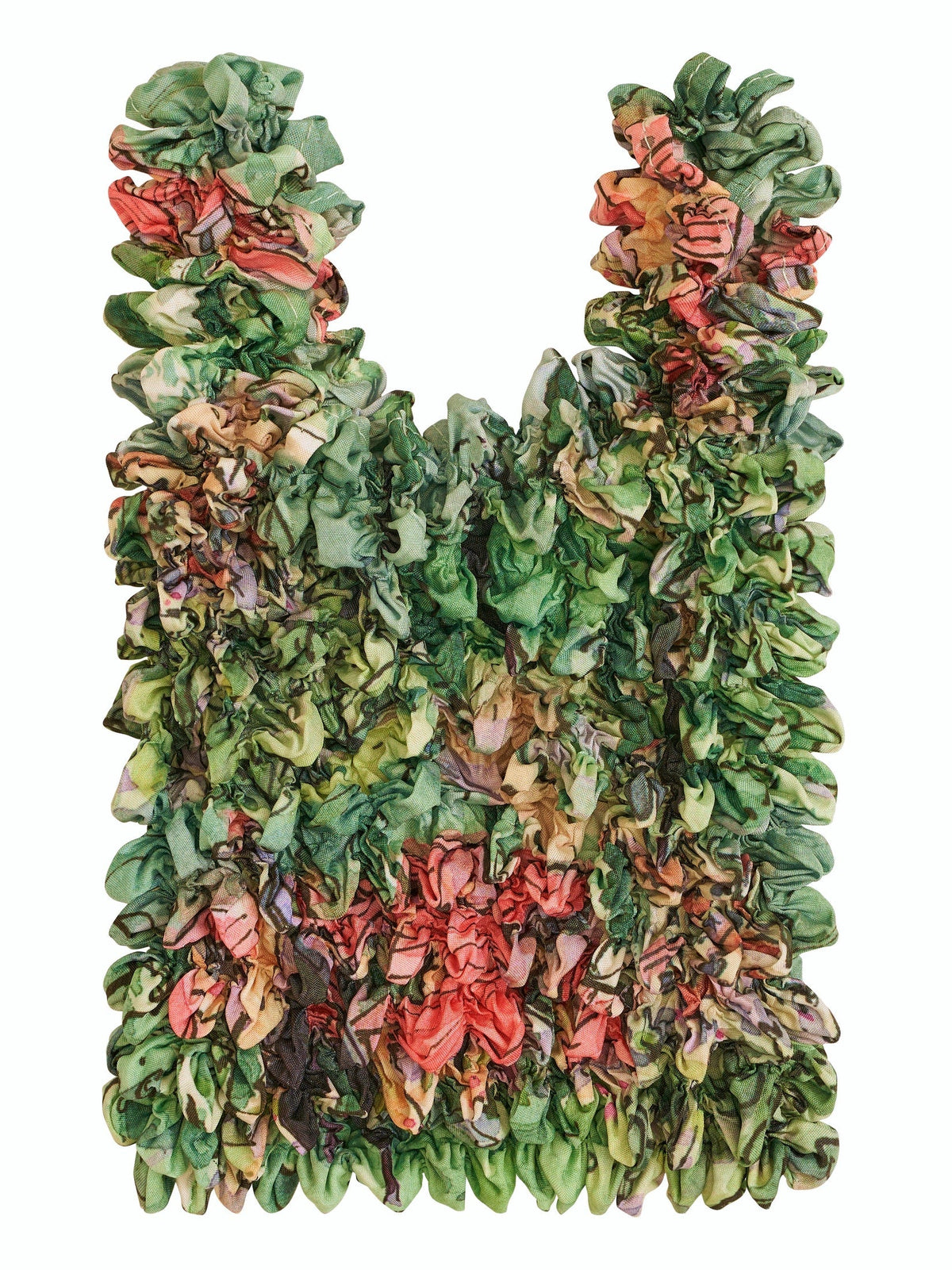 Be Bougie sustainable stretchy eco shopper tote bag featuring a green and red Italian-inspired landscape print