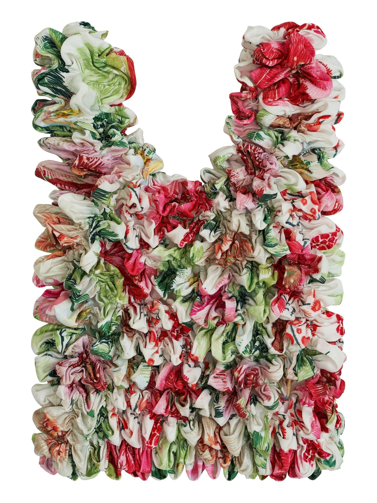 Be Bougie stretchy eco tote bag featuring a vibrant red berry and green anemone floral print on a white background