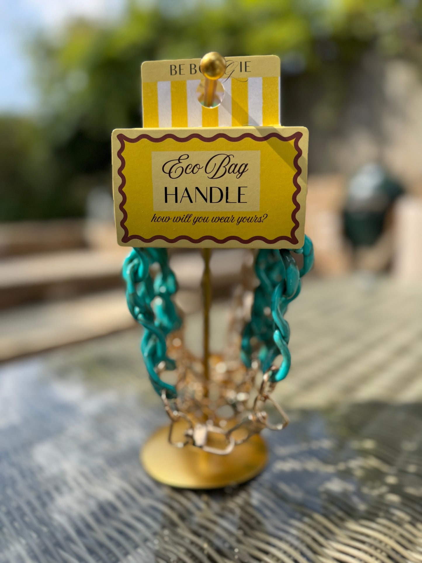 Turquoise Acrylic Handle for your Eco Bag image 4